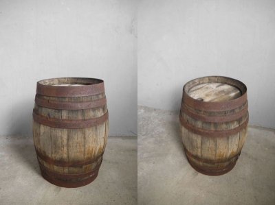画像1: アンティーク　ウッド製　樽 