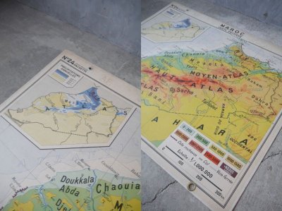 画像2: アンティーク　フランス製　 ALGERIE & MAROC　MAP