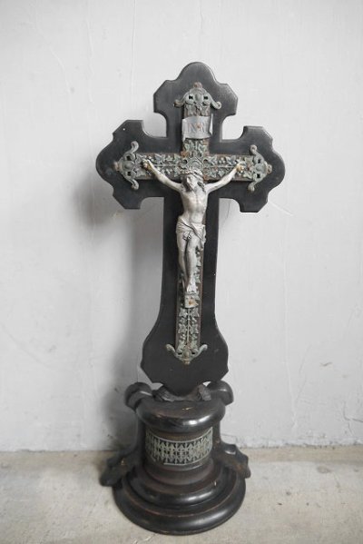 画像1: アンティーク　キリスト　十字架　オブジェ