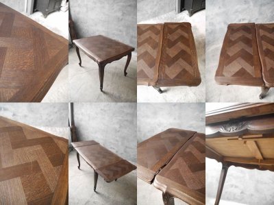 画像3: アンティーク　モザイク模様　ドローリーフテーブル
