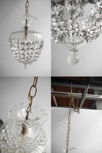 画像3: アンティーク　ガラス装飾　吊り下げランプ