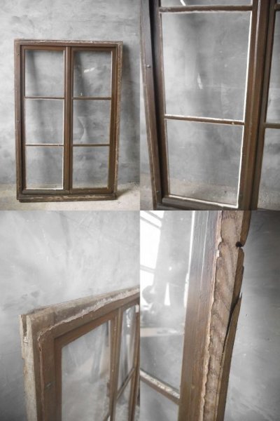 画像3: アンティーク　ガラス窓枠　枠付き２枚セット　A