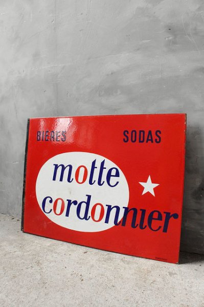 画像1: アンティーク　motte　cordonnier　ホーロー看板 (1)