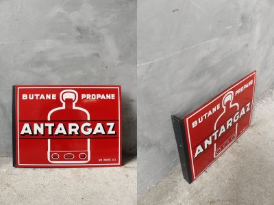 画像1: アンティーク　ANTARGAZ　ホーロー看板