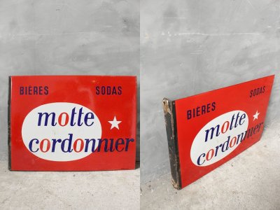画像1: アンティーク　motte　cordonnier　ホーロー看板