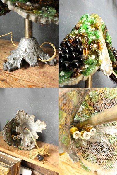 画像3: アンティーク　Murano Glass　3灯テーブルランプ