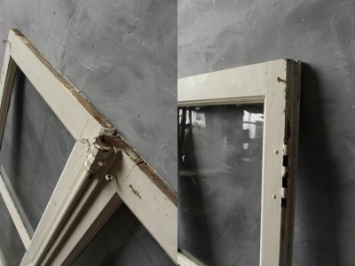 画像2: アンティーク　ガラス窓枠　２枚セット　C