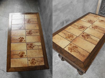 画像2: アンティーク　タイルトップ テーブル