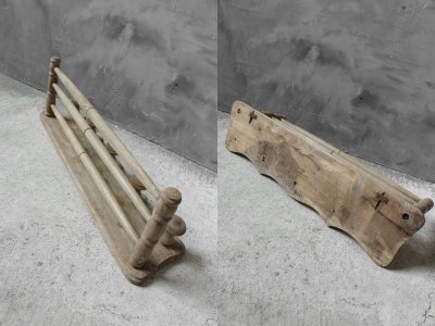 画像3: アンティーク　ウッド　５連ウォールフック