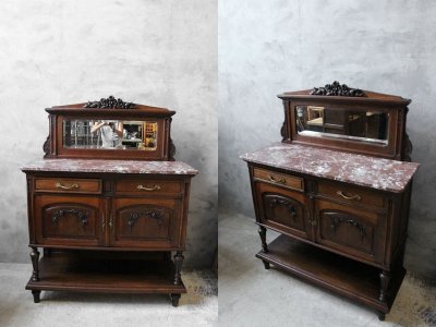 画像1: アンティーク　louis16世様式　ミラーバックサイドボード
