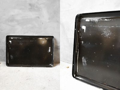 画像1: アンティーク　ホーロー製　トレイ