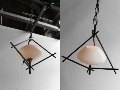 画像1: アンティーク　Maison Lunel　1灯吊り下げランプ　B