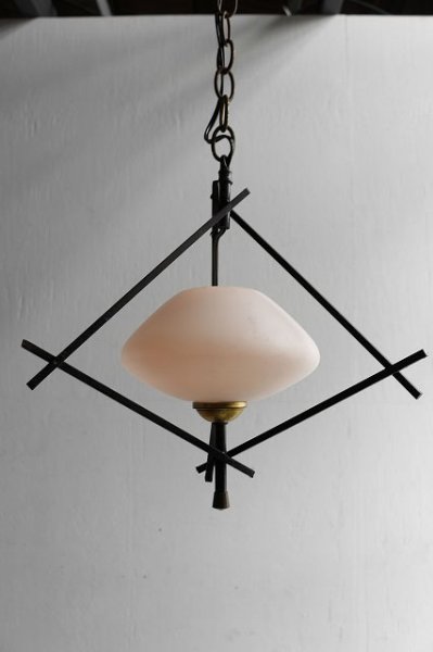 画像1: アンティーク　Maison Lunel　1灯吊り下げランプ　B (1)