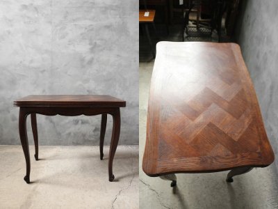 画像1: アンティーク　モザイク模様　ドローリーフテーブル　B