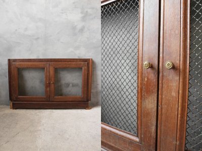 画像1: アンティーク　メッシュ窓枠　枠付き２枚セット　A
