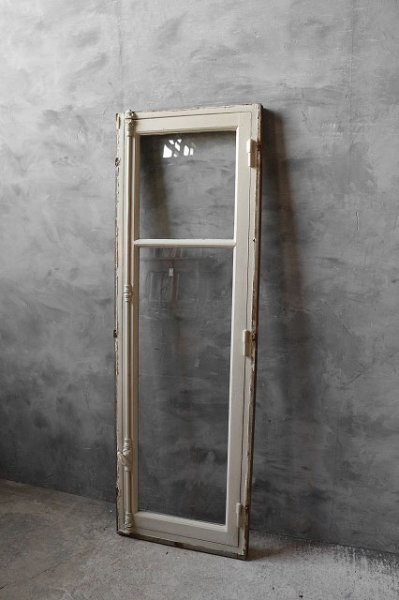 画像1: アンティーク　ガラス窓枠　枠付き1枚　D (1)