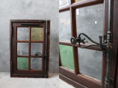 画像1: アンティーク　ガラス窓枠　枠付き1枚　B