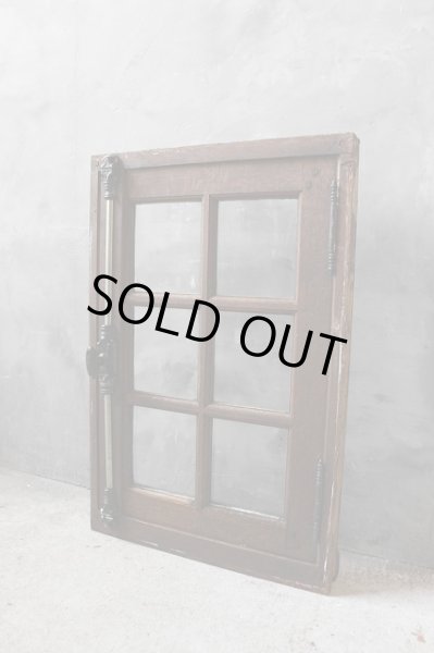 画像1: アンティーク　ガラス窓枠　枠付き1枚　A (1)