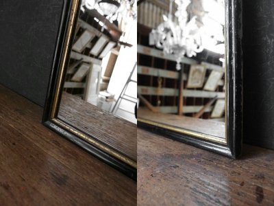 画像2: アンティーク ブラックフレーム ウォール ミラー B