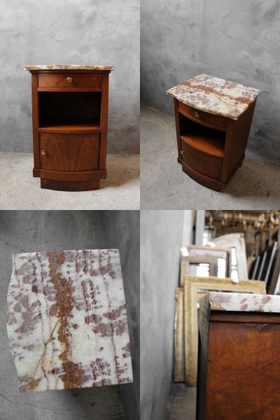 画像1: アンティーク 大理石天板 サイドテーブル