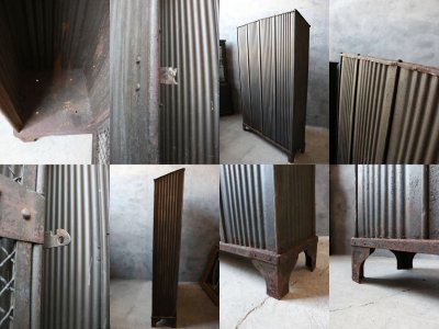 画像3: アンティーク　4連メタル製ロッカー