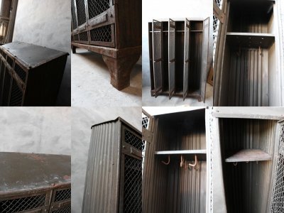 画像2: アンティーク　4連メタル製ロッカー