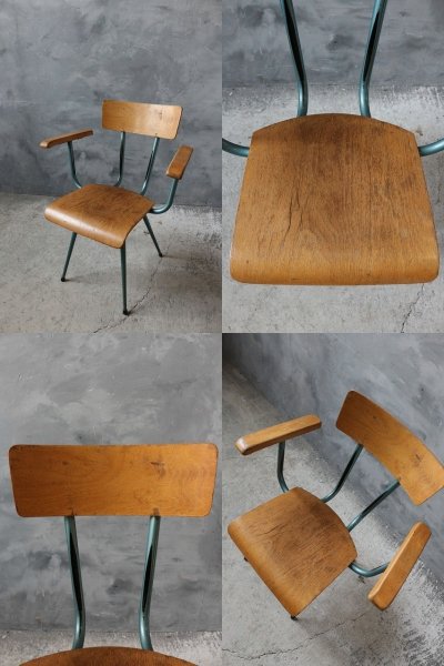 画像1: アンティーク スクールチェア B