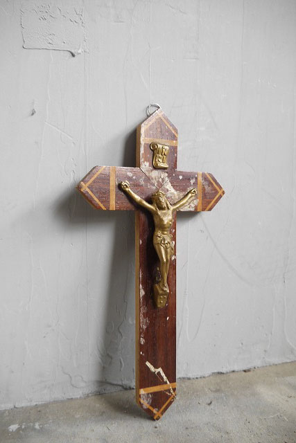 アンティーク キリスト 十字架 壁掛けオブジェ B - FRANCEANTIQUE_STAGE